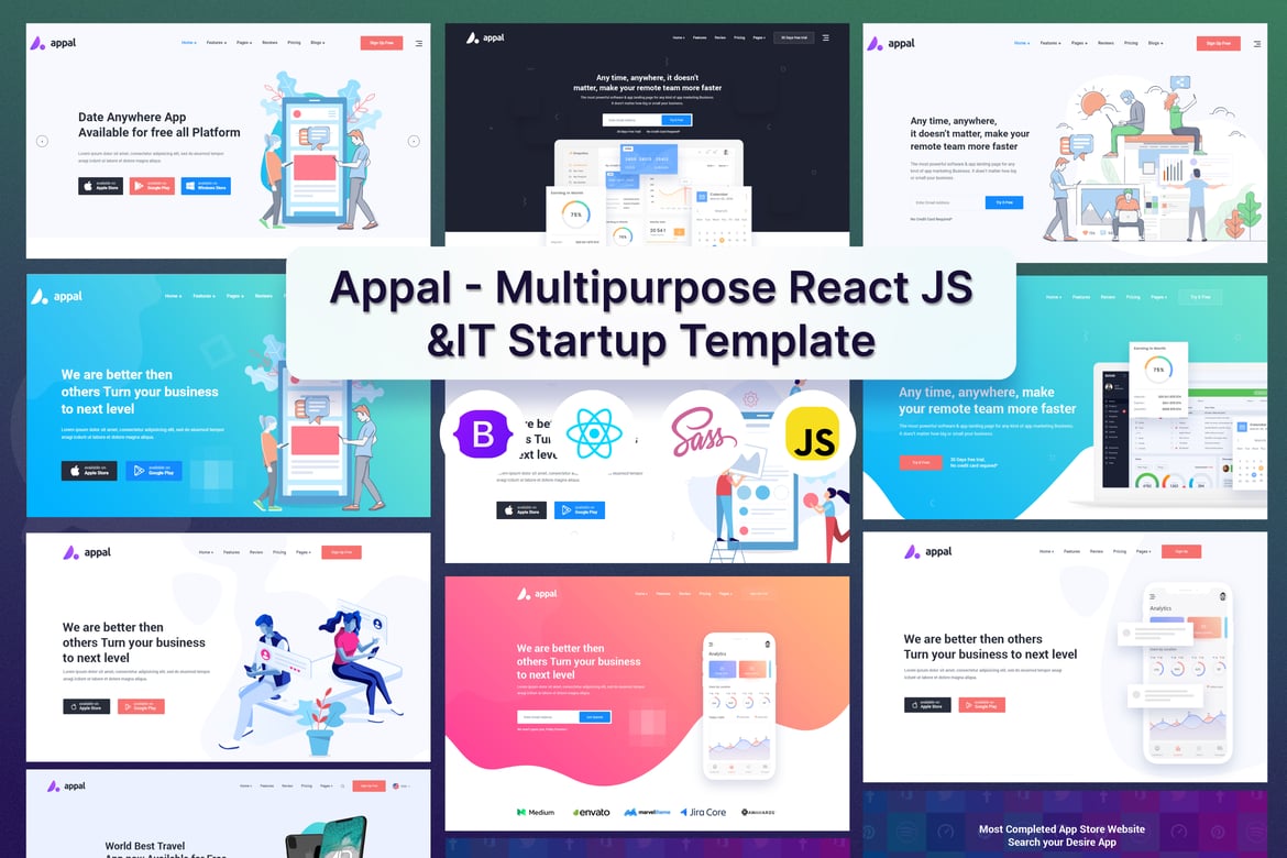 Appal - Template Website Responsif untuk Startup dan Teknologi Berbasis React JS