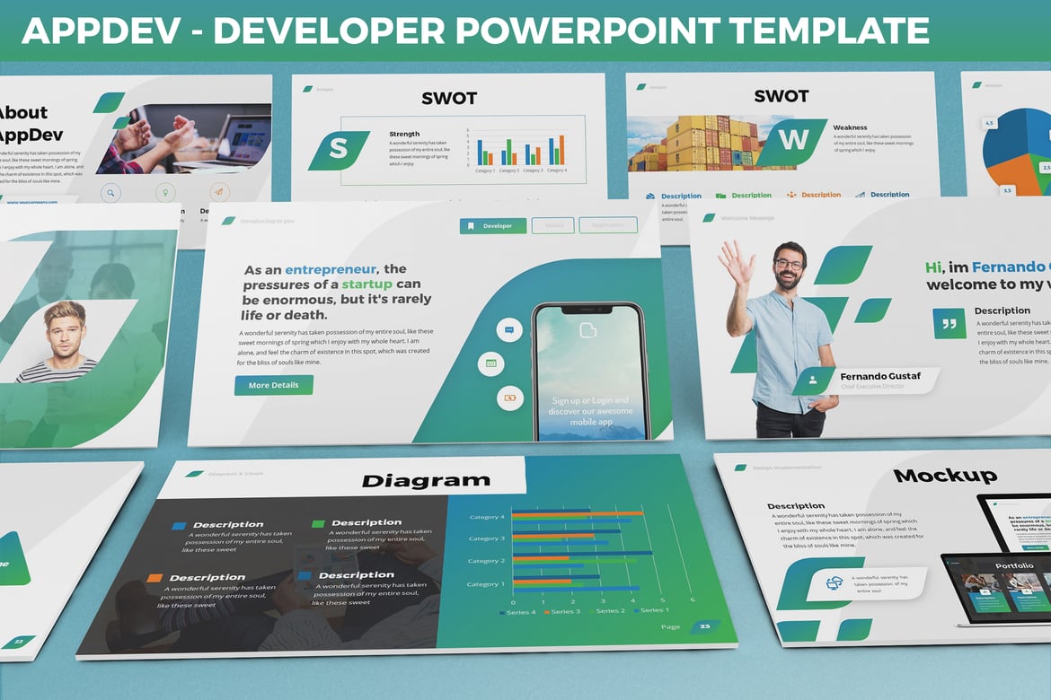 Template Presentasi Powerpoint AppDev - Solusi Modern untuk Developer