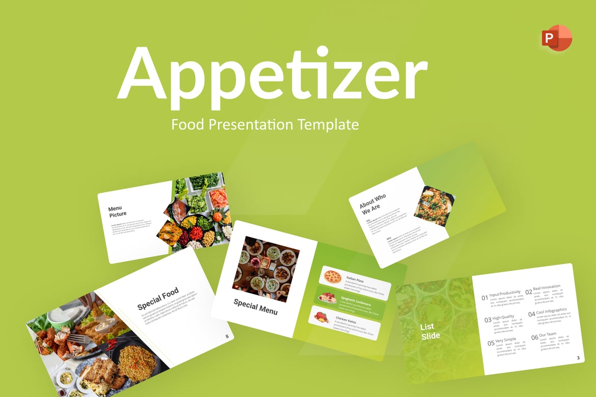 Template PowerPoint Appetizer yang Menarik dan Profesional