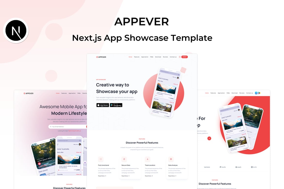 Template Website Showcase Aplikasi Modern - Appever