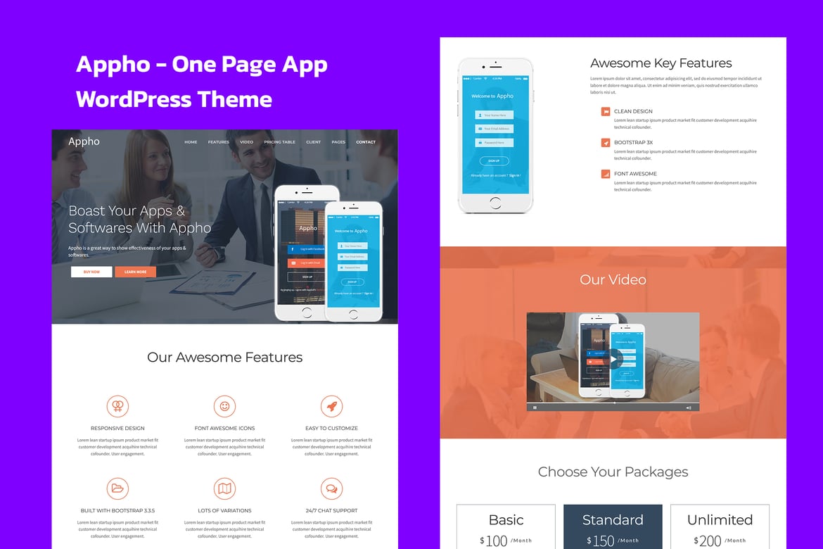 Appho - Tema WordPress Landing Page untuk Aplikasi dan Perangkat Lunak