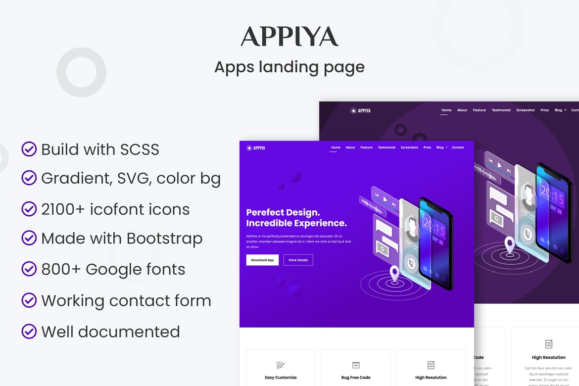 Template Website APPIYA - Halaman Landing untuk Aplikasi yang Menarik