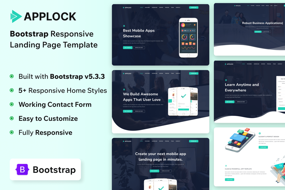 Applock - Template Website Landing Page Aplikasi yang Responsif dan Modern