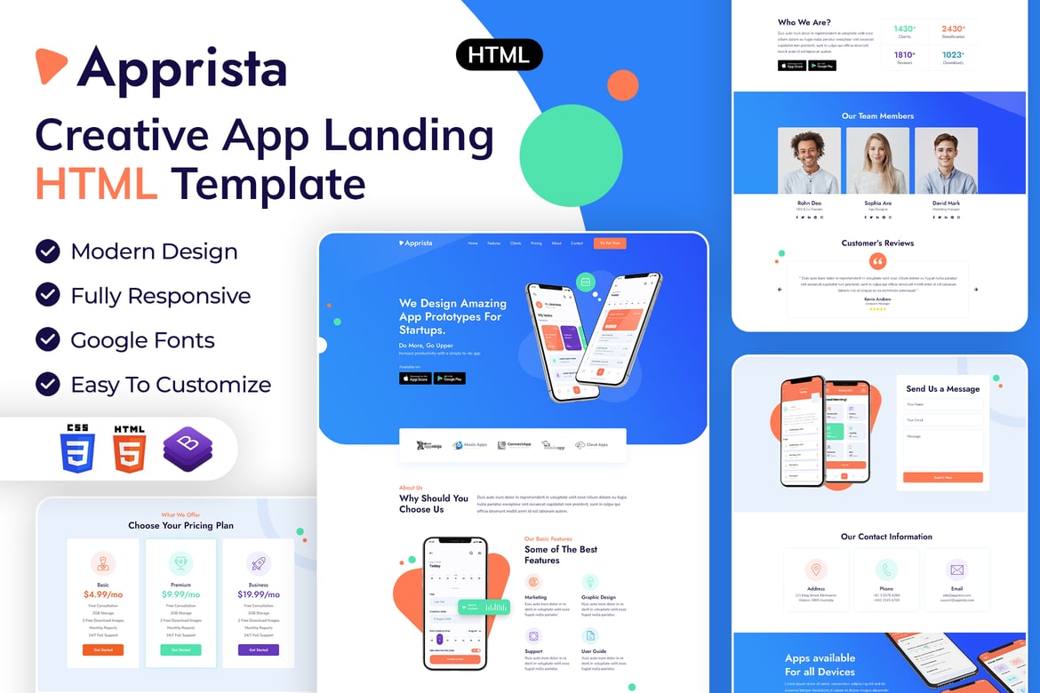 Apprista | Template Website Kreatif untuk Landing Page Aplikasi