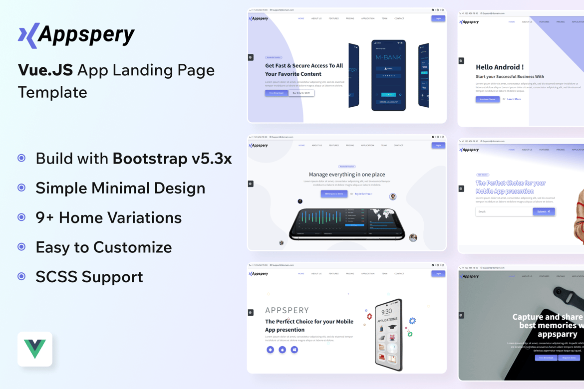 Appspery - Template Website Landing Page Vue yang Responsif