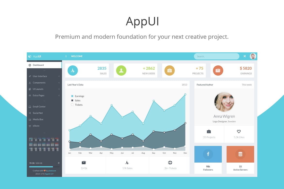 AppUI - Template Admin Bootstrap yang Responsif dan Modern