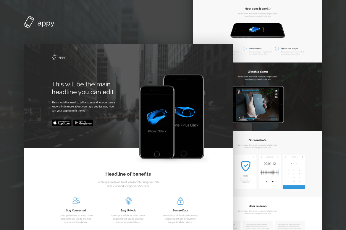 Appy - Template Website Landing Page Aplikasi Modern