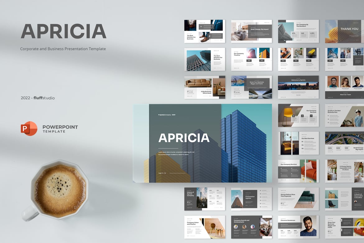 Template Presentasi PowerPoint Apricia - Solusi Profesional untuk Bisnis Anda