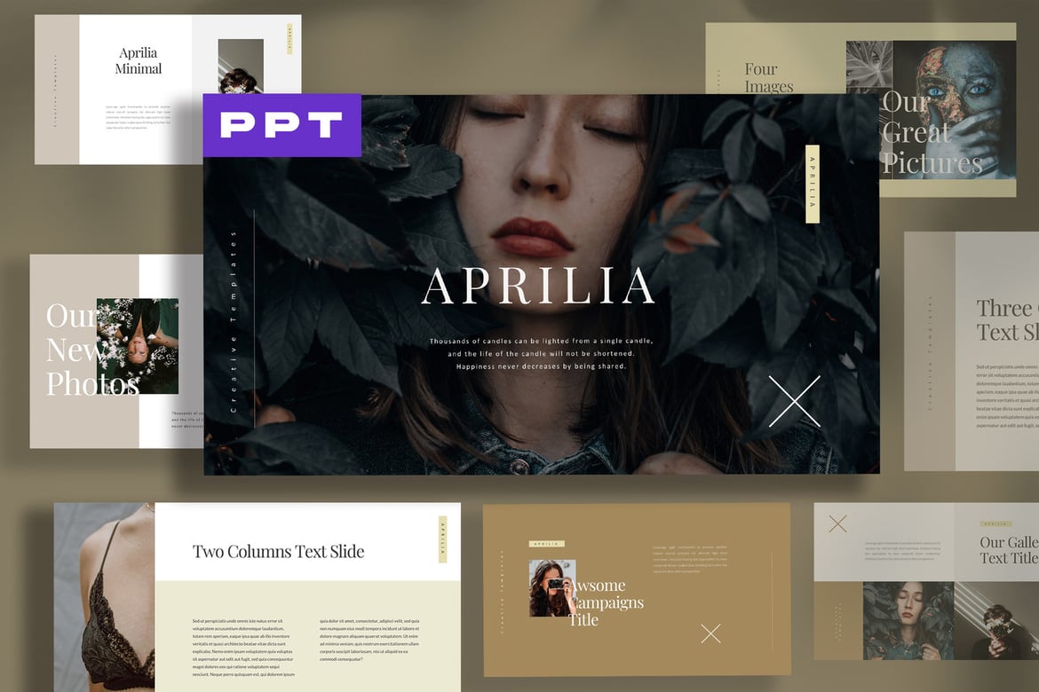 Template Powerpoint Branding Aprilia yang Modern dan Stylish