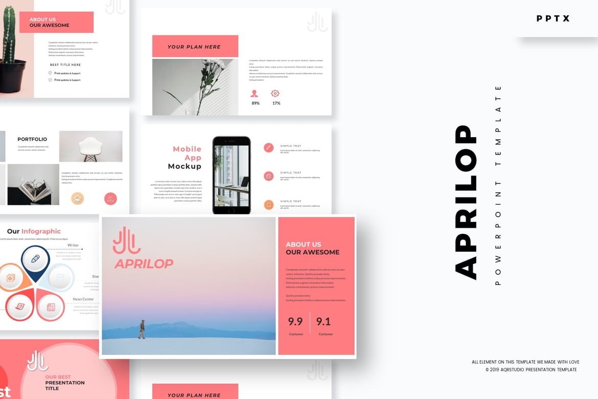 Aprilop - Template Powerpoint Serbaguna yang Menarik