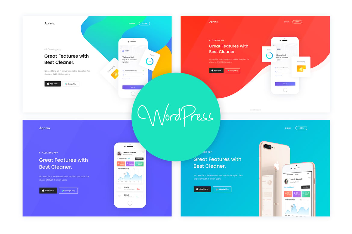 Aprimo - Tema WordPress Landing Page untuk Aplikasi Mobile yang Modern dan Profesional