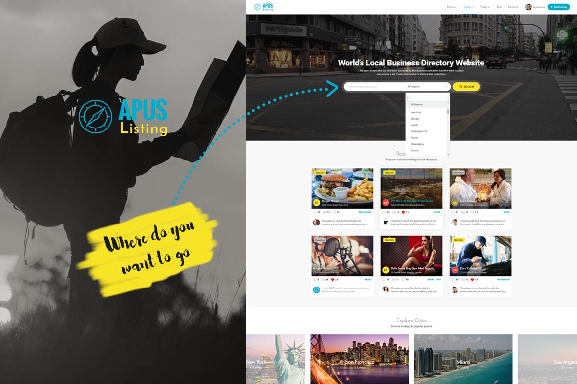 ApusListing - Tema WordPress Direktori & Listing Terbaik