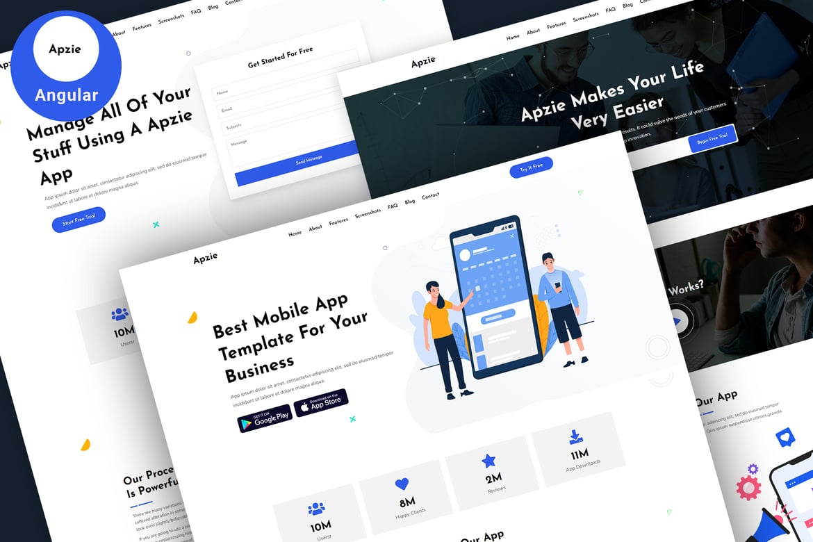 Apzie - Template Website Landing Page untuk Aplikasi & SaaS Modern
