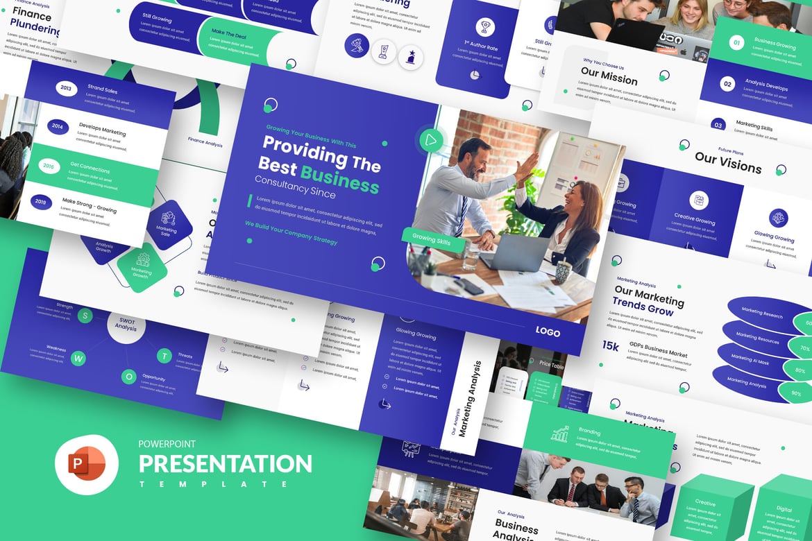 Template Presentasi PowerPoint Aqua yang Menarik dan Profesional