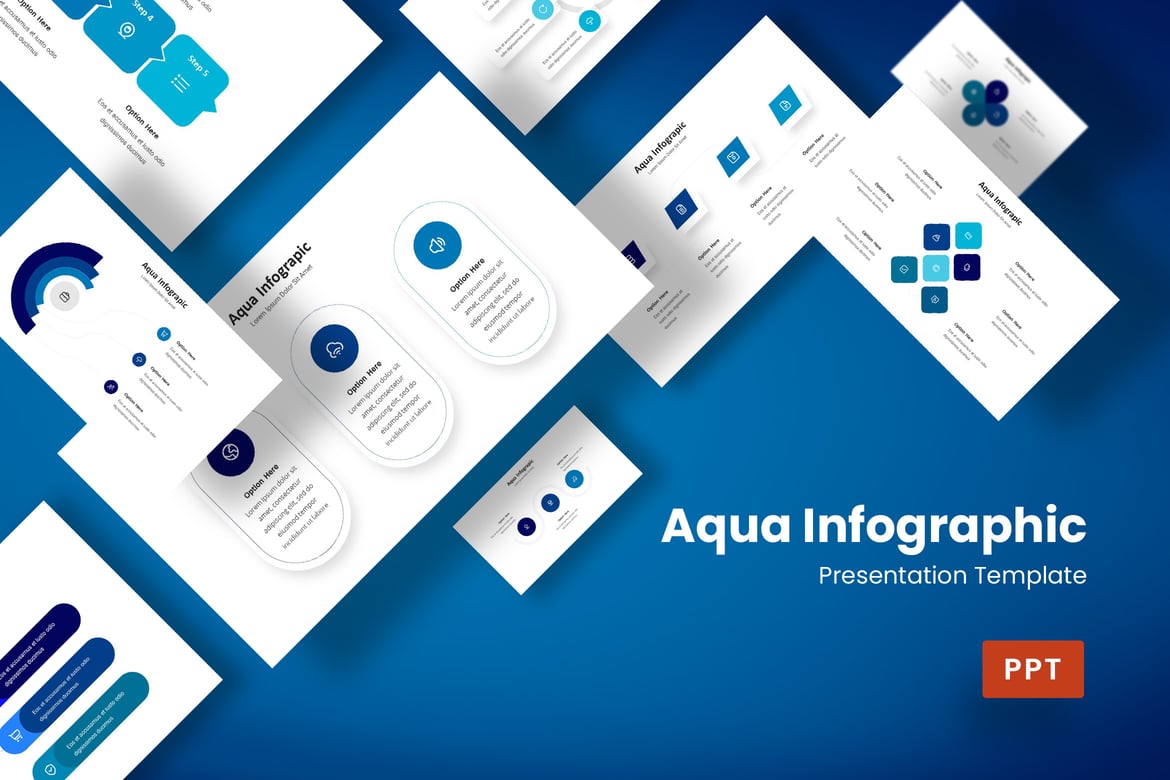 Template Presentasi PowerPoint Aqua yang Menarik dan Profesional