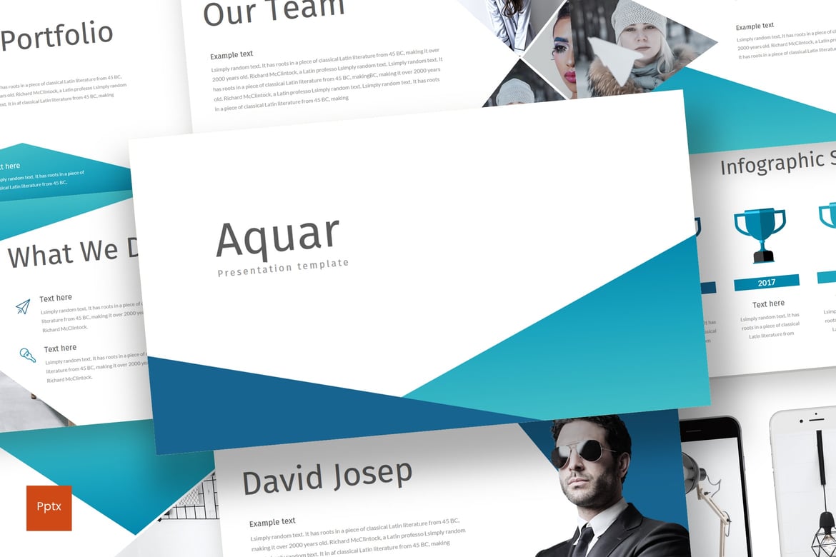 Aquar - Template PowerPoint Kreatif dan Minimalis