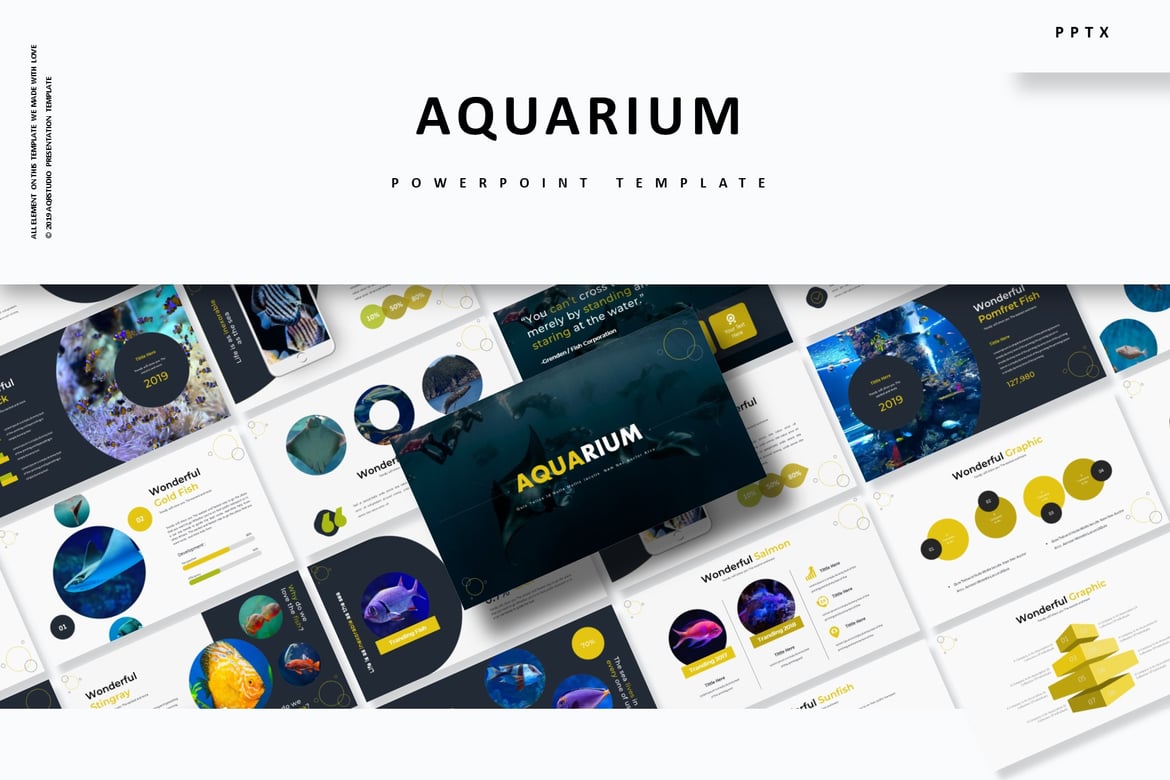 Template Powerpoint Akuarium Menarik untuk Presentasi Anda