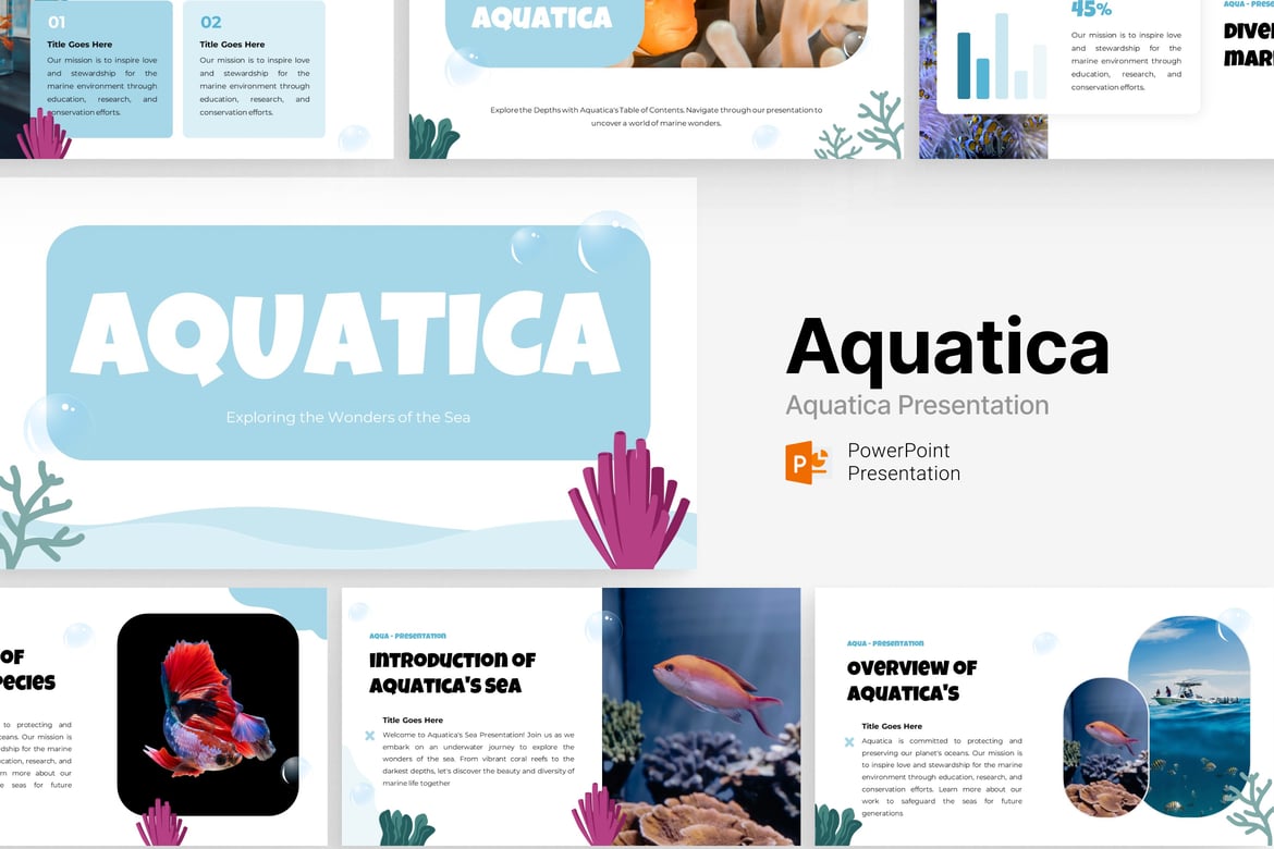 Aquatica - Template PowerPoint Imut untuk Presentasi Menarik