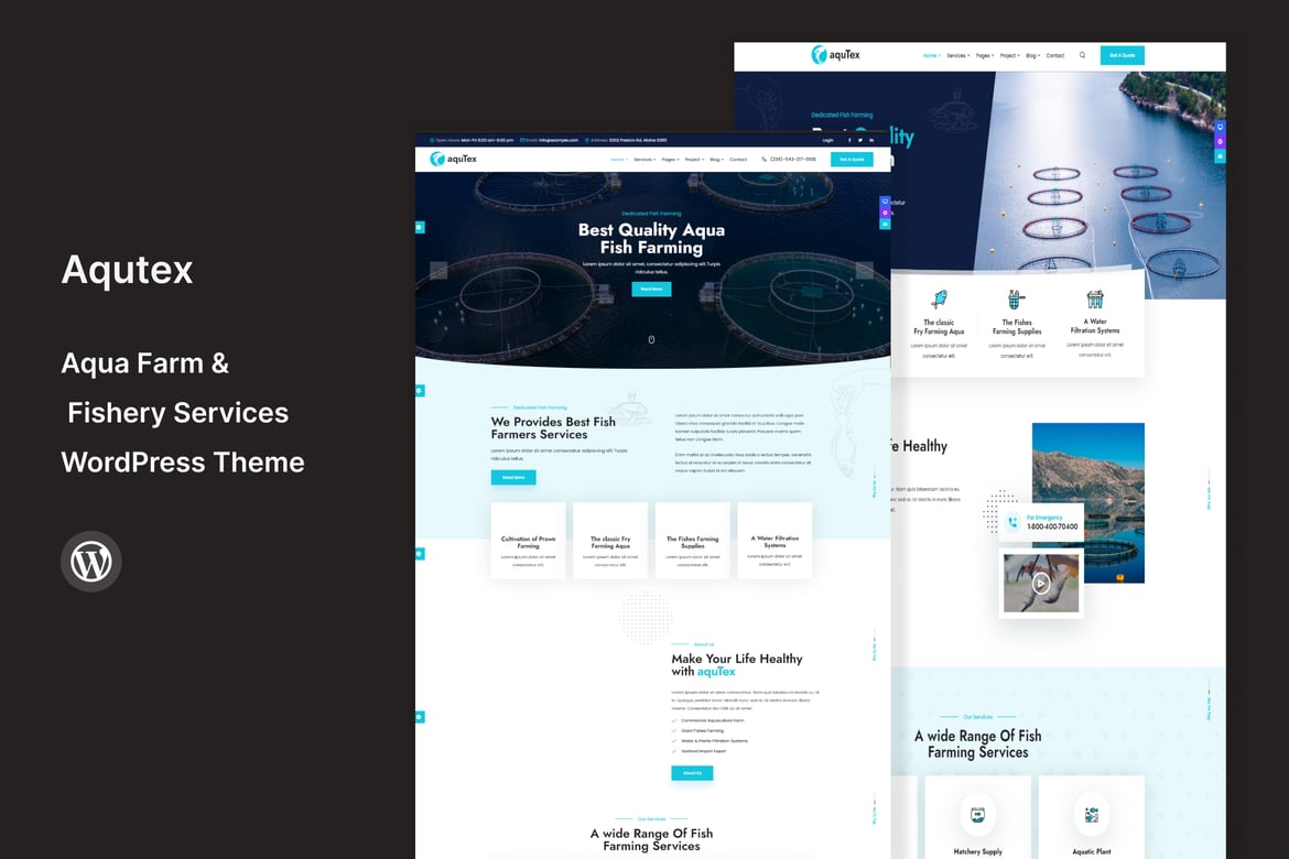 Aqutex - Tema WordPress Modern untuk Aqua Farm dengan Dukungan RTL