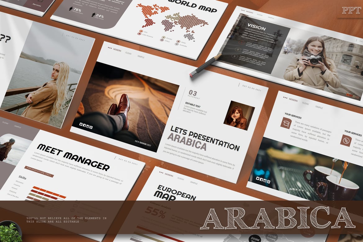 Template Powerpoint Arabica - Presentasi Kreatif dan Profesional