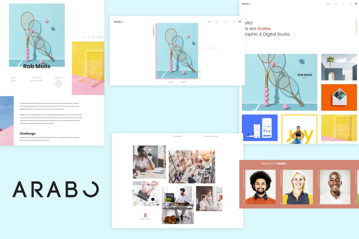 Arabo - Template Website Portofolio Kreatif yang Modern