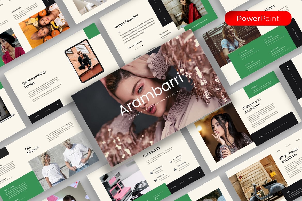 Arambiri – Template PowerPoint Bisnis yang Menarik