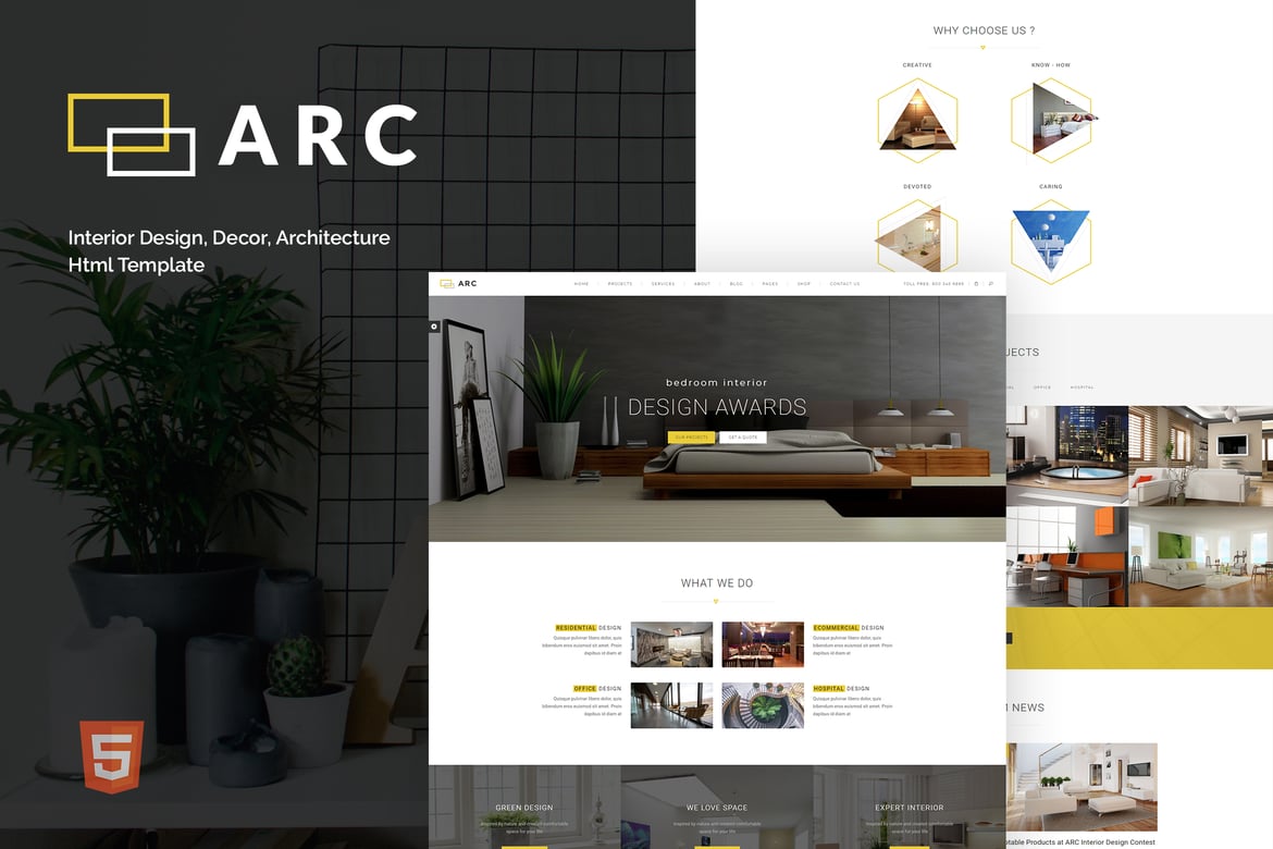 ARC - Template Website Desain Interior dan Arsitektur yang Kreatif