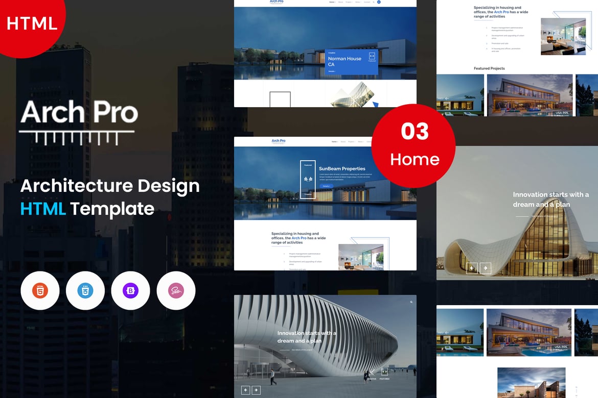 Arch Pro - Template Website Arsitektur dan Desain Interior yang Menawan