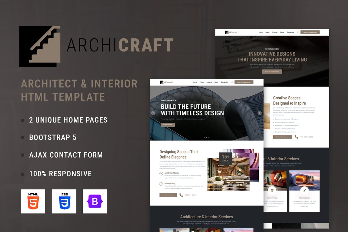 Archid - Template Website Arsitektur & Interior HTML5 Profesional