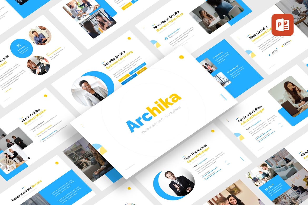 Template PowerPoint Bisnis Archika - Solusi Presentasi Profesional
