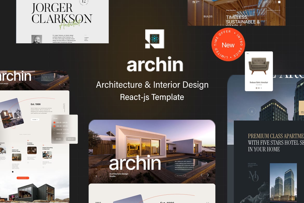 Archin - Template Website Arsitektur & Desain Interior Modern