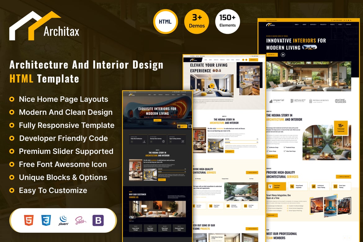 Architax - Template Website Real Estate dan Desain Interior Modern