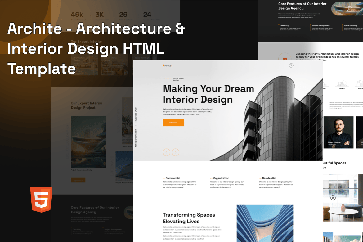 Archite – Template Website HTML untuk Arsitektur dan Desain Interior