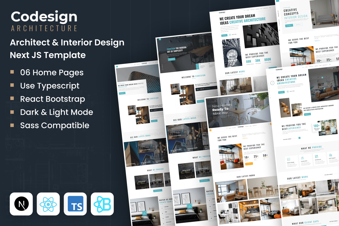 Template Website React Next.js untuk Arsitektur & Desain Interior