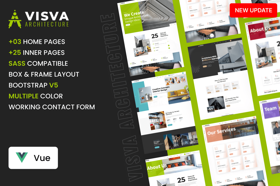 Template Website VueJS untuk Arsitektur & Desain Interior yang Modern