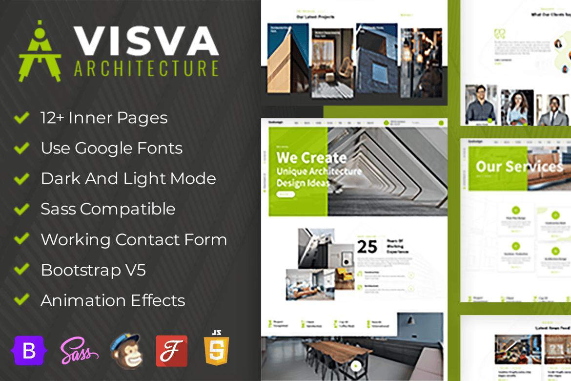 Template Website Desain Interior dan Arsitektur yang Modern
