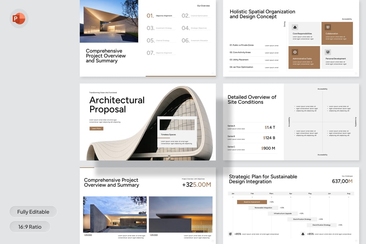 Template PowerPoint Proposal Desain Arsitektur Modern