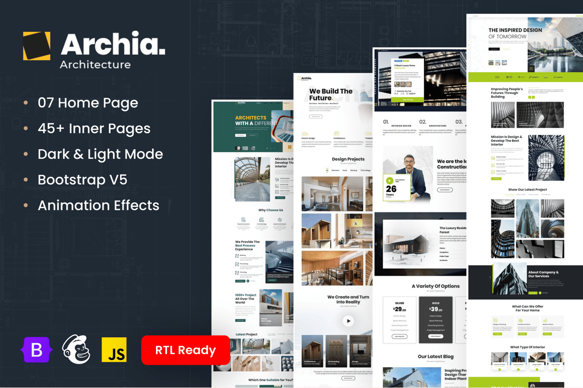 Template Website Arsitektur & Desain Interior yang Siap RTL