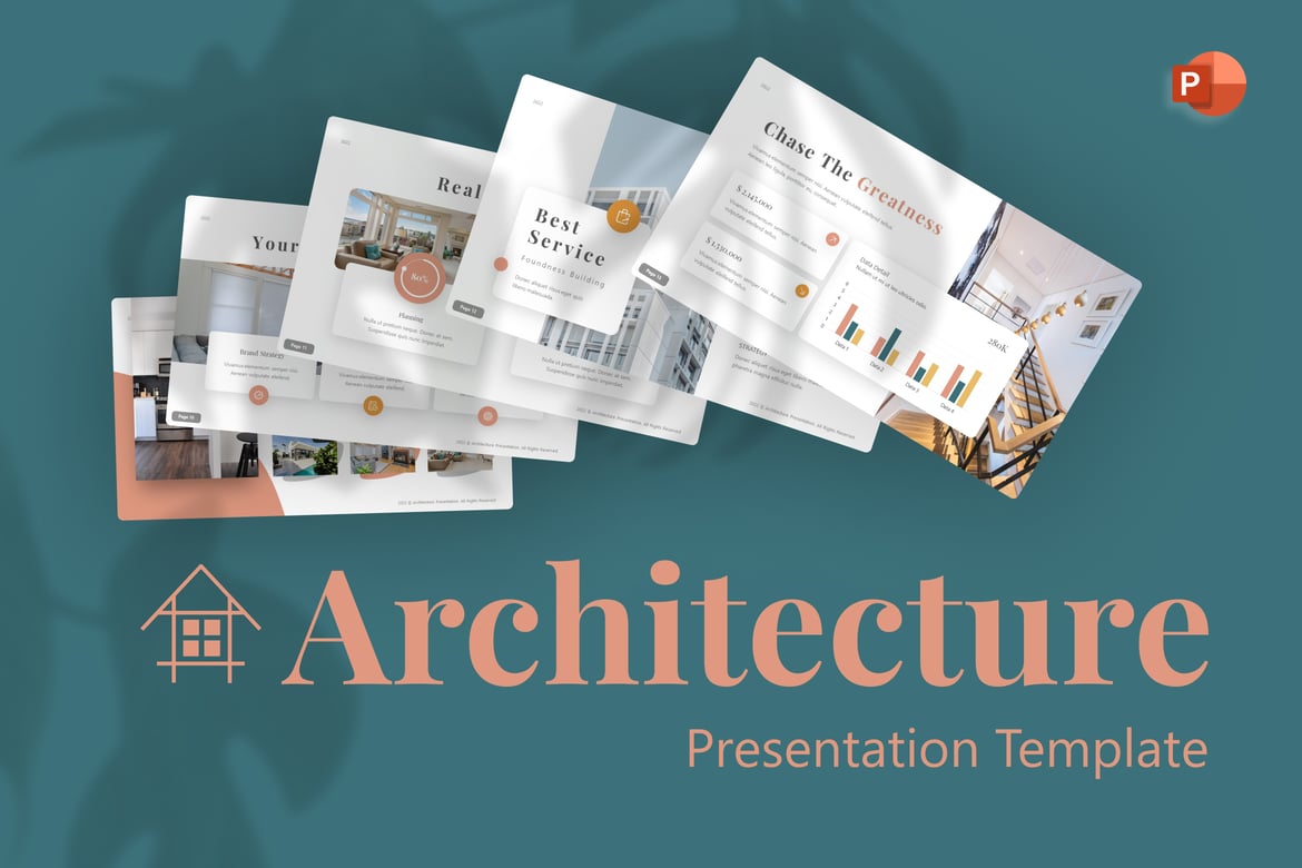 Template PowerPoint Arsitektur untuk Presentasi Rumah