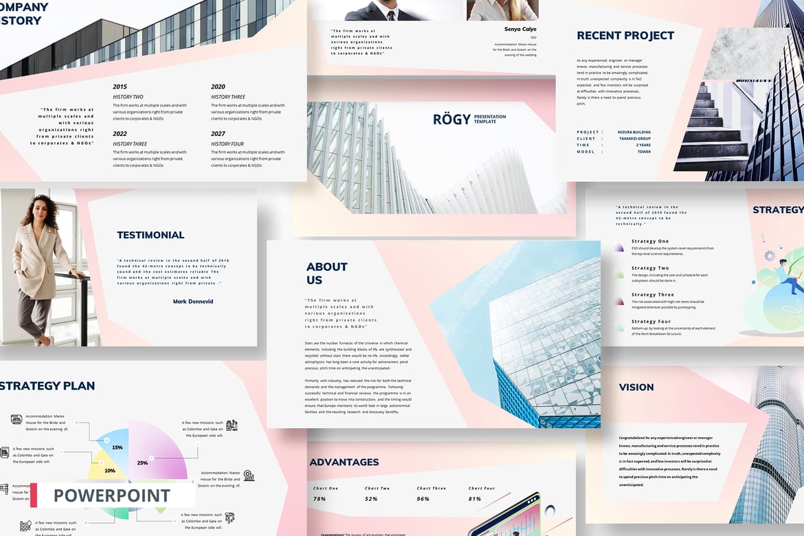 Template PowerPoint Presentasi Arsitektur Profesional