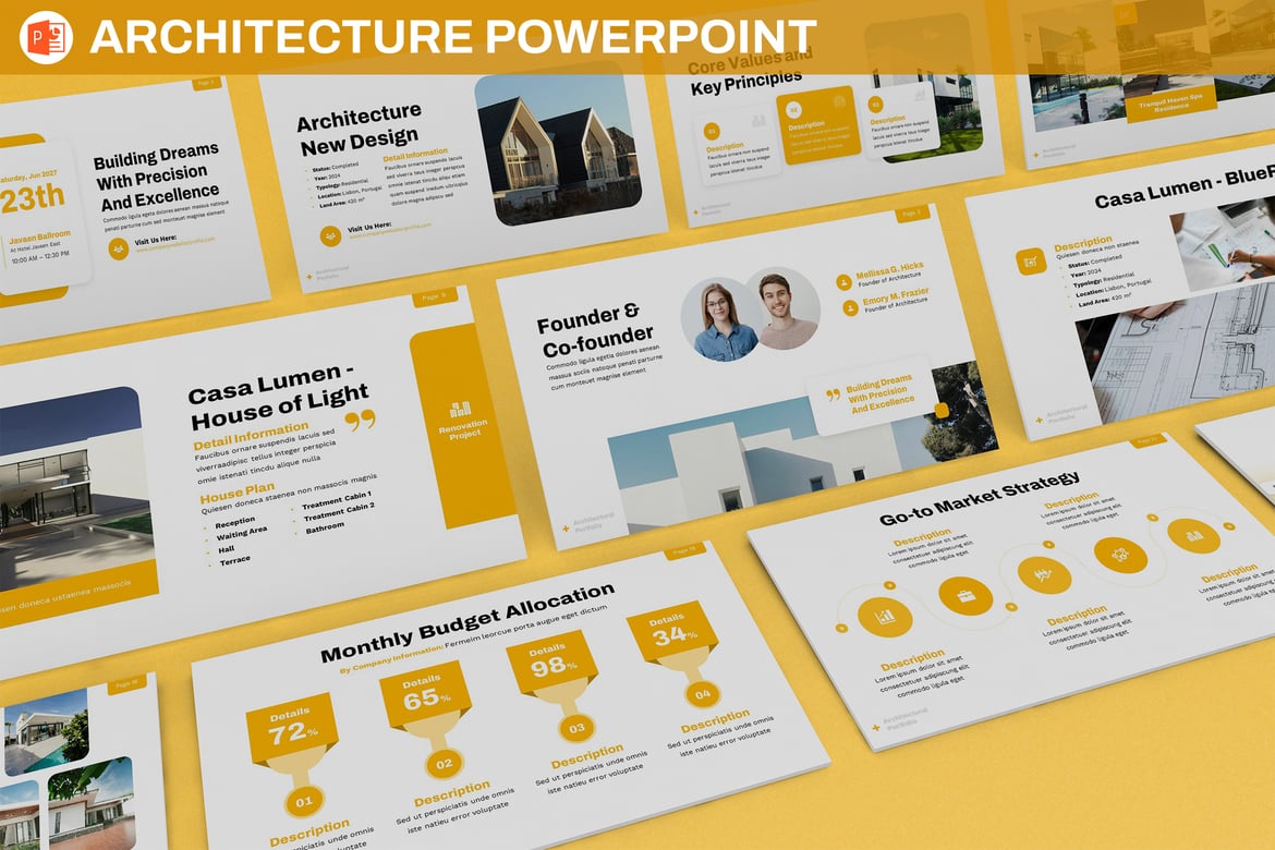 Template Presentasi Portofolio Arsitektur yang Elegan dan Profesional
