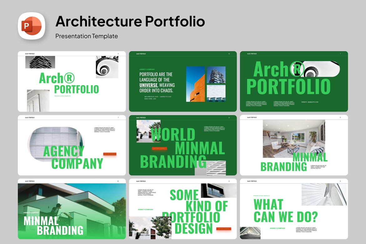 Template Presentasi Portofolio Arsitektur yang Modern dan Menarik