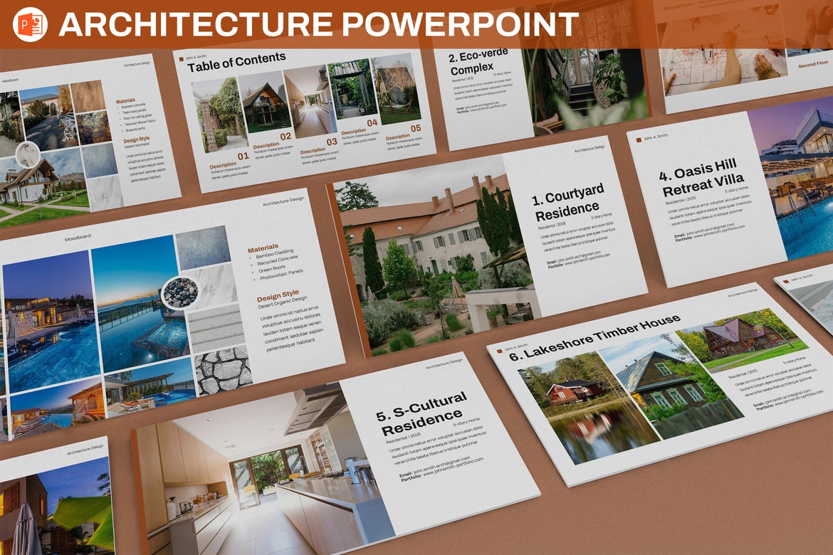 Template Presentasi Portofolio Arsitektur yang Menarik dan Profesional