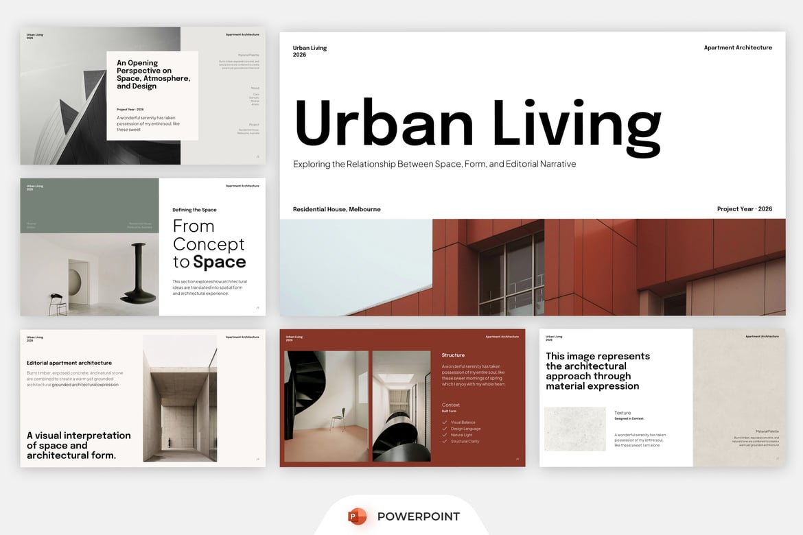 Template PowerPoint Arsitektur Modern