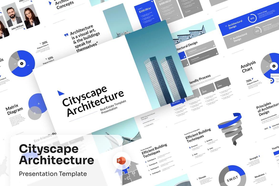 Template Presentasi Arsitektur Kota yang Menawan