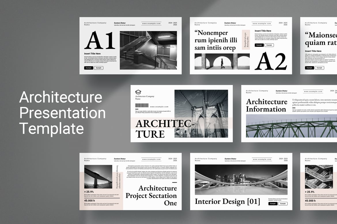 Template Presentasi PowerPoint Arsitektur Modern dan Kreatif