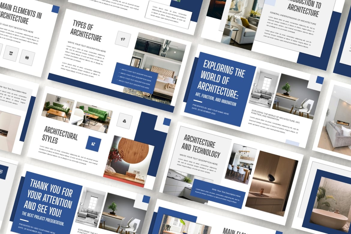 Template Presentasi Arsitektur yang Elegan dan Modern