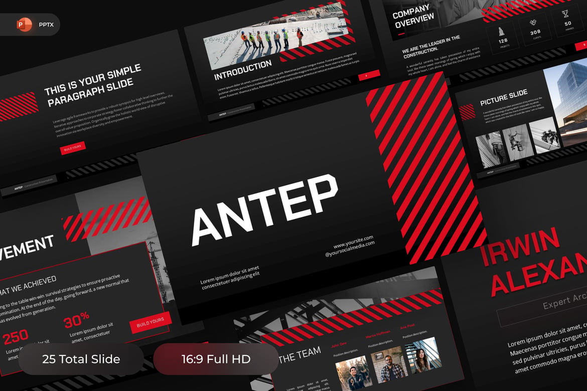 Template PowerPoint Arsitektur Profesional