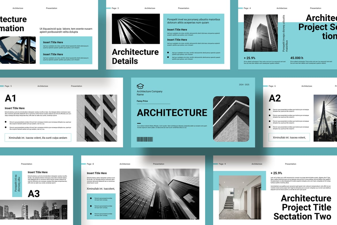 Template Powerpoint Arsitektur Modern dan Kreatif