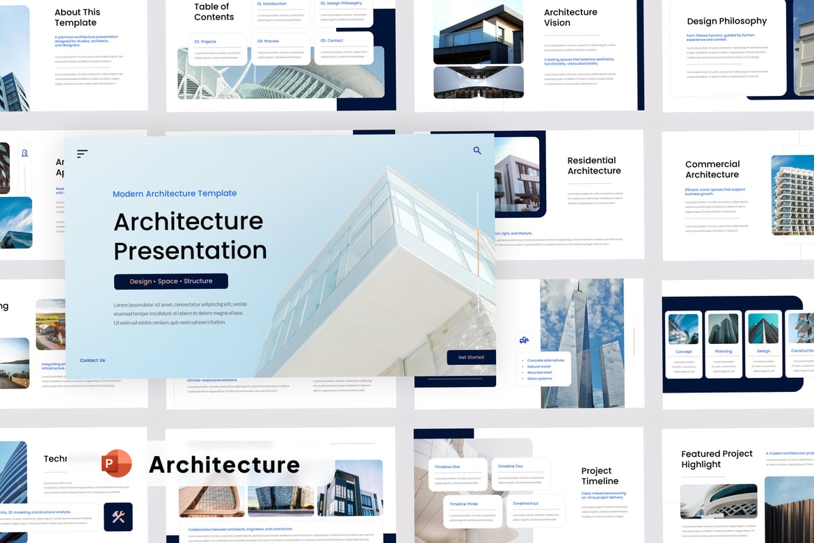 Template Presentasi Arsitektur Modern yang Menarik